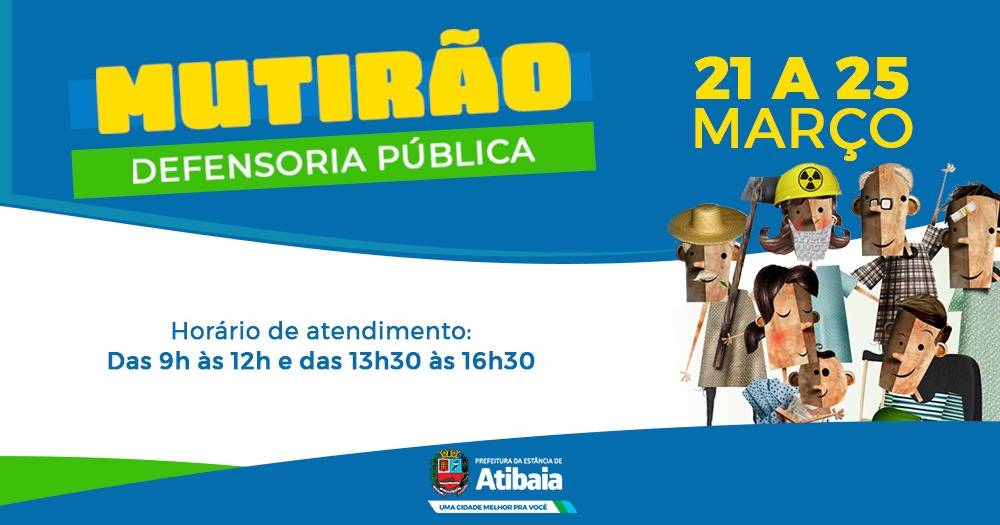 Defensoria Pública da União faz mutirão em Atibaia neste mês