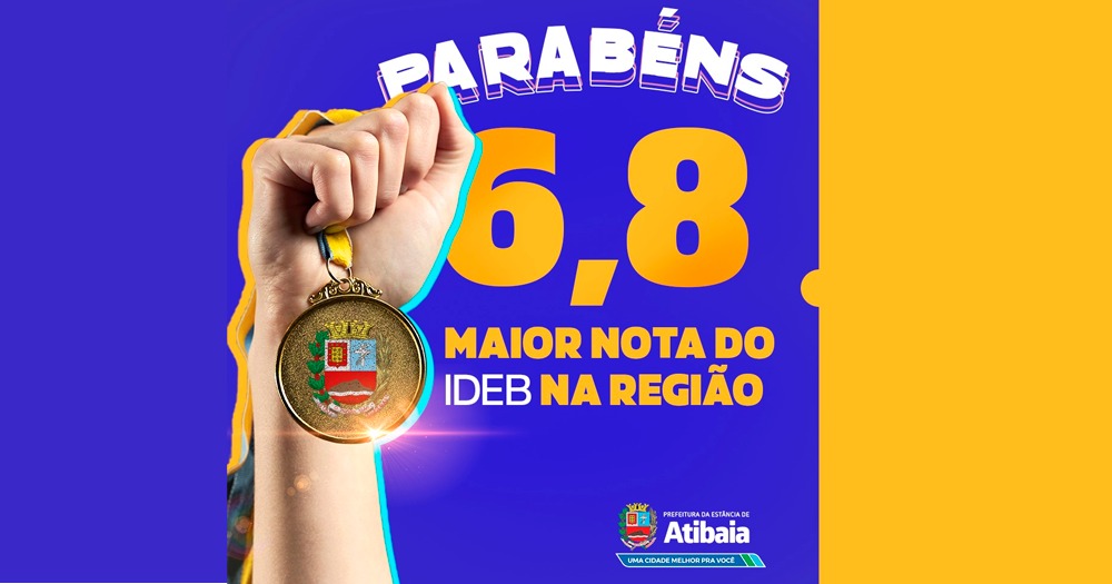 Educação de Atibaia obtém nota 6,8 no Ideb, impactado pela pandemia da Covid-19