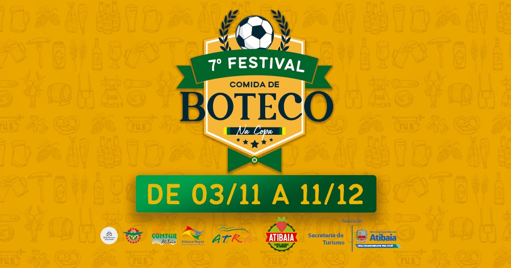 7º Festival Comida de Boteco de Atibaia começa no próximo dia 3